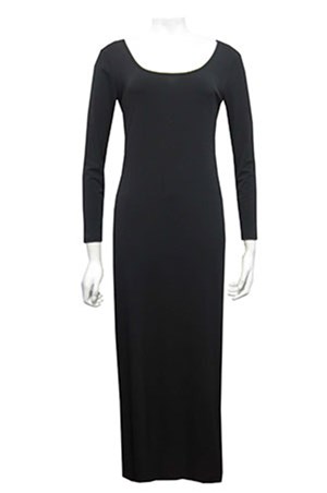 BLACK - Soft knit long sleeve maxi dress